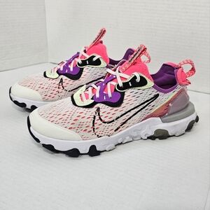 Nike React Vision Shoes Unisex Sz 6 Y White Red Athletic Trainers Sneakers